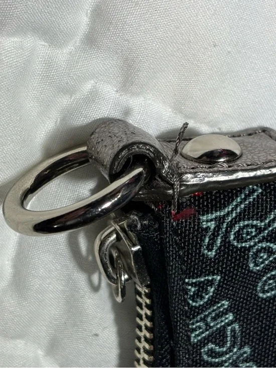 Coach Black Poppy Print Shoulder Bag or Wristlet with Metallic Trim - Picture 6 of 16